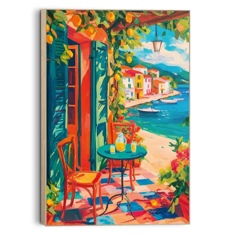 Schilderij Mediterraan terras 60x90