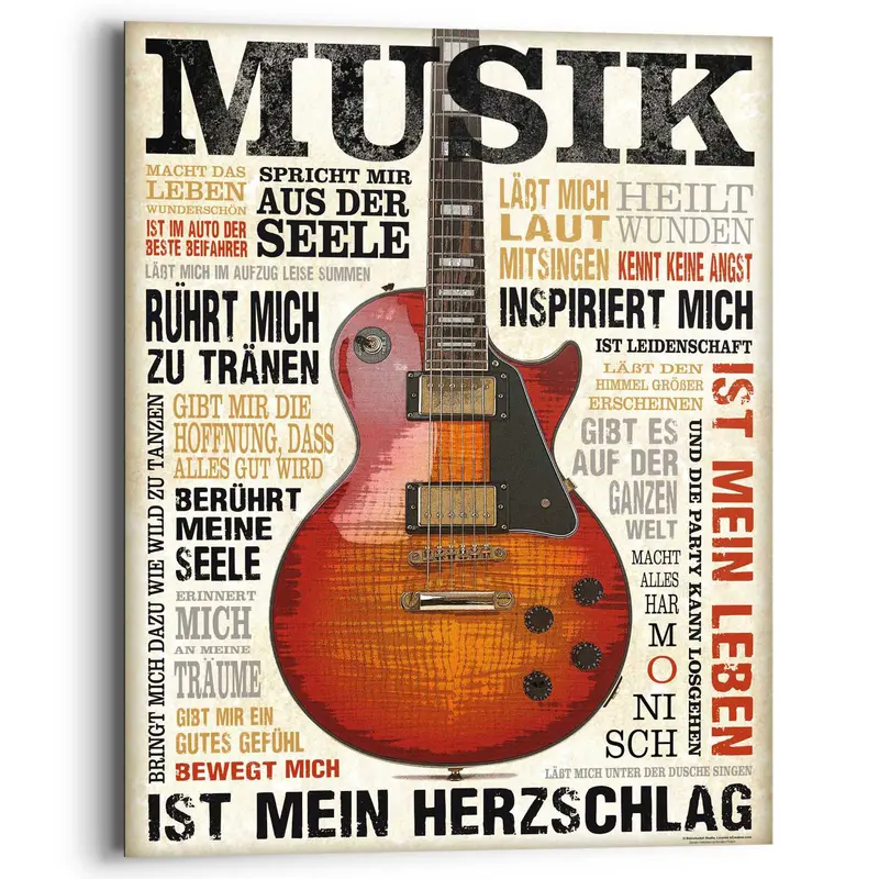 Schilderij Musik ist Leidenschaft 50x40