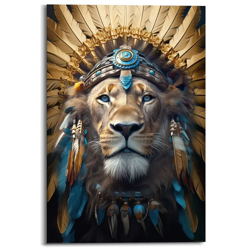 Schilderij Ornament Lion 90x60