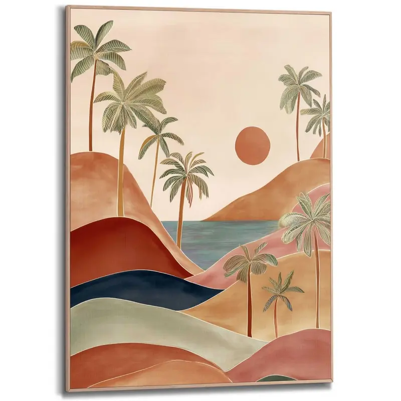 Schilderij Palm Landschap 70x50
