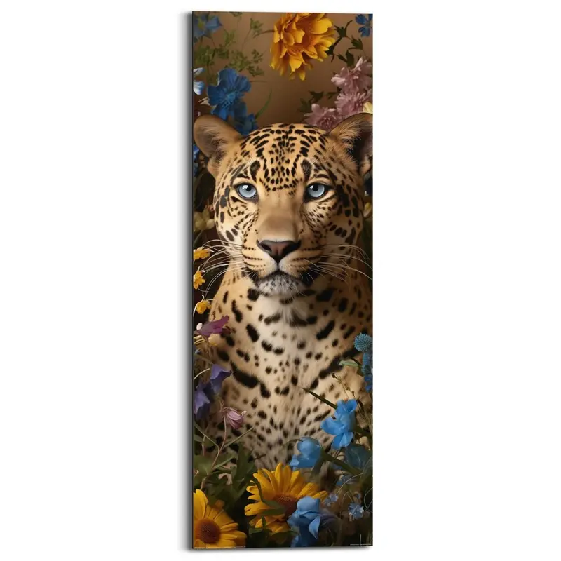 Schilderij Panther Flowers 90x30