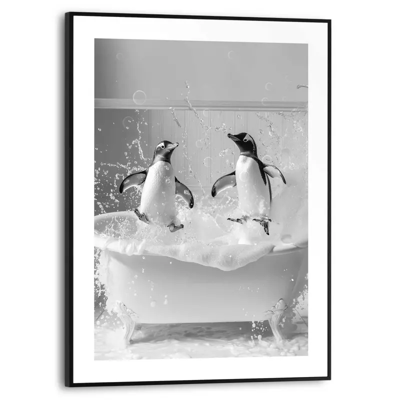 Schilderij Penguin Splash 40x30