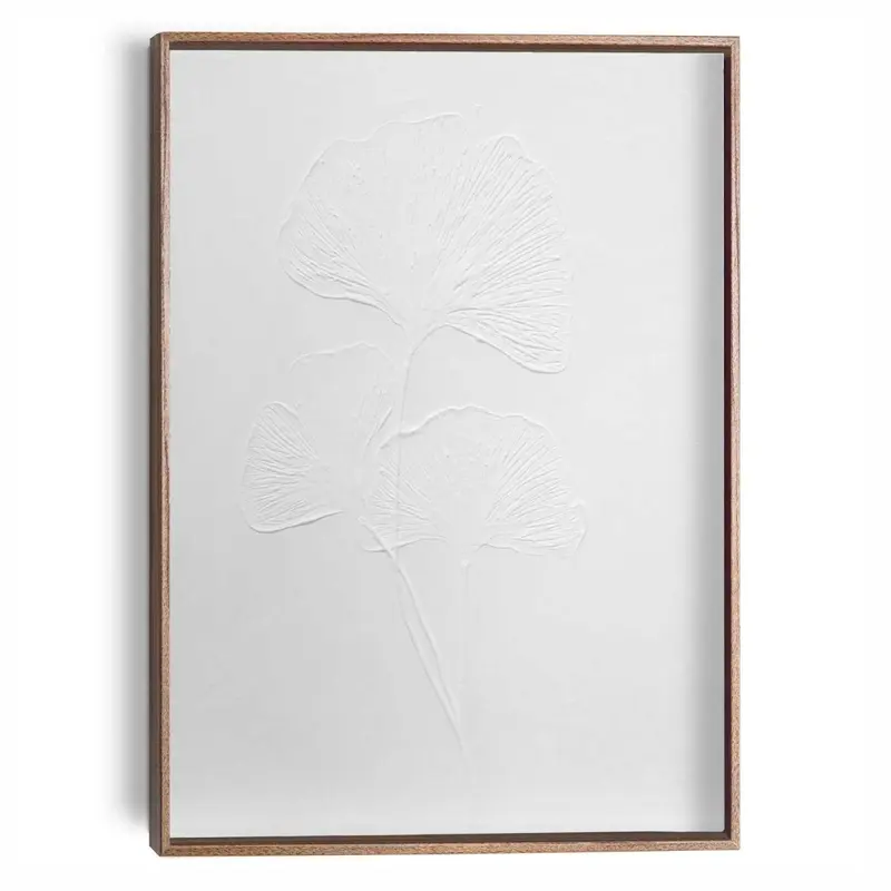 Schilderij Relief Art Gingkobladeren 40x30