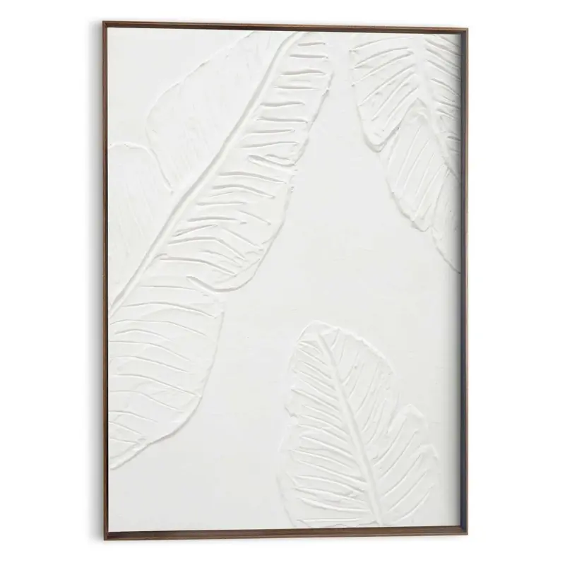 Schilderij Relief Art Tropische bladeren 70x50
