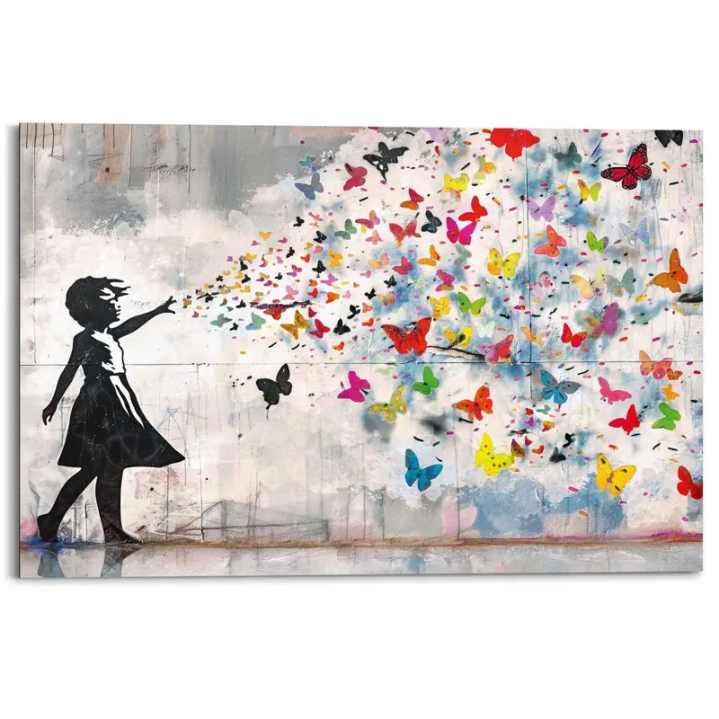 Schilderij Street art vlinders 60x90