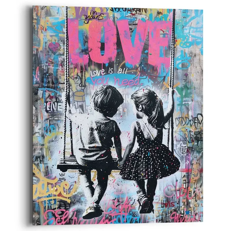 Schilderij Swinging Kids 50x40