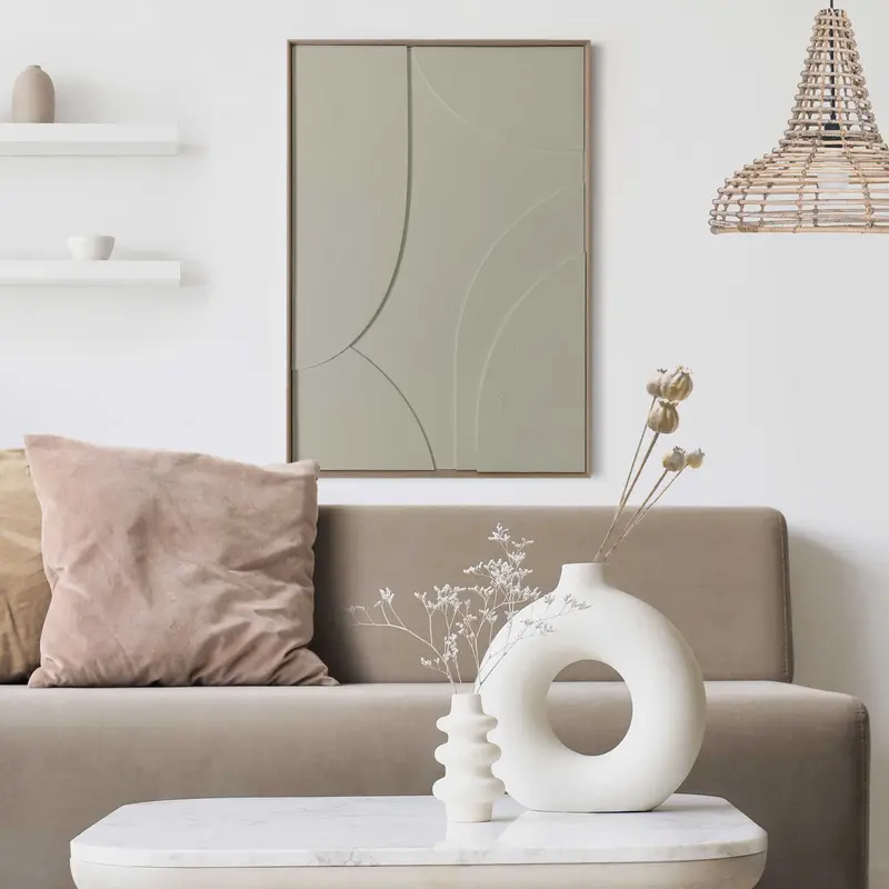 Schilderij Terrace - sage green 70x50