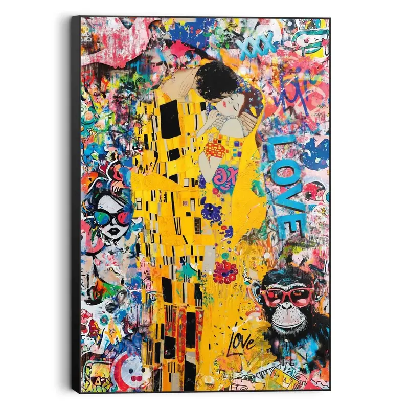 Schilderij The Modern Kiss 90x60