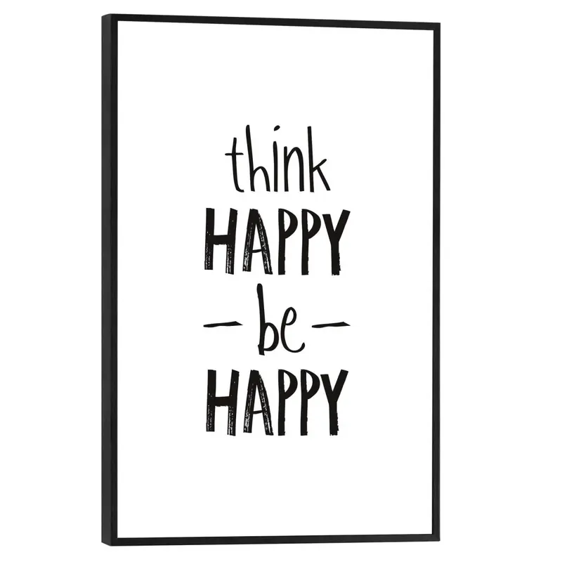 Schilderij Think happy, be happy 30x20