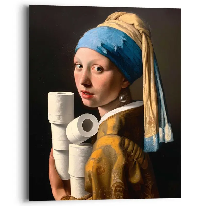 Schilderij Toiletpaper Girl 50x40