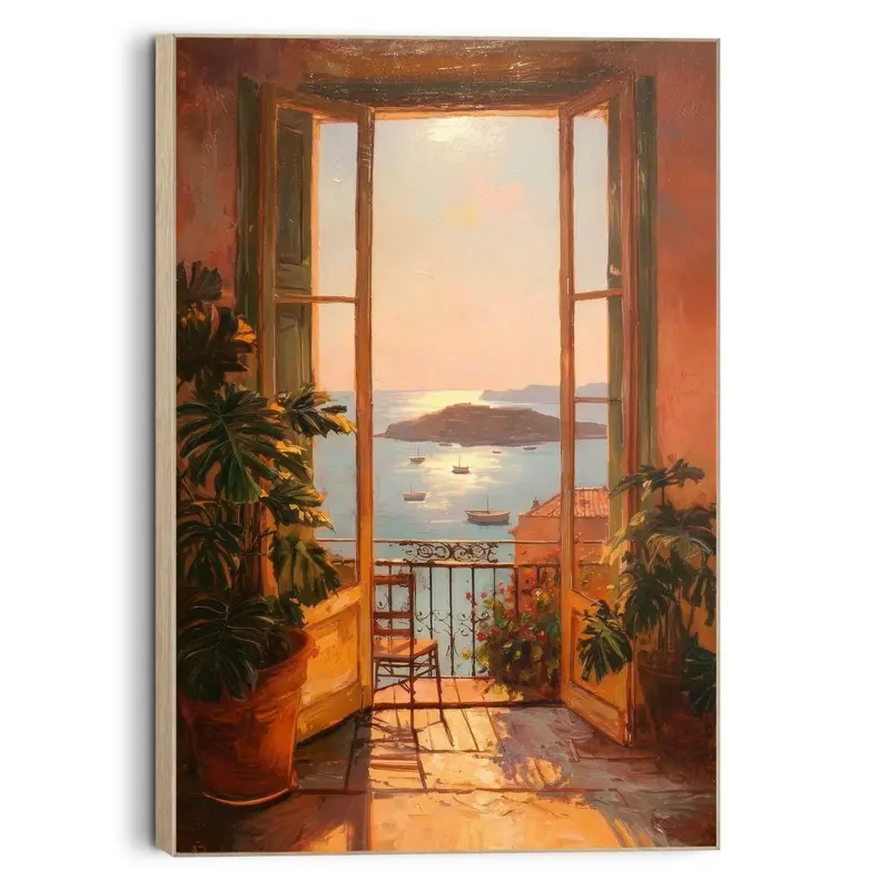 Schilderij Uitzicht op Zee 60x90