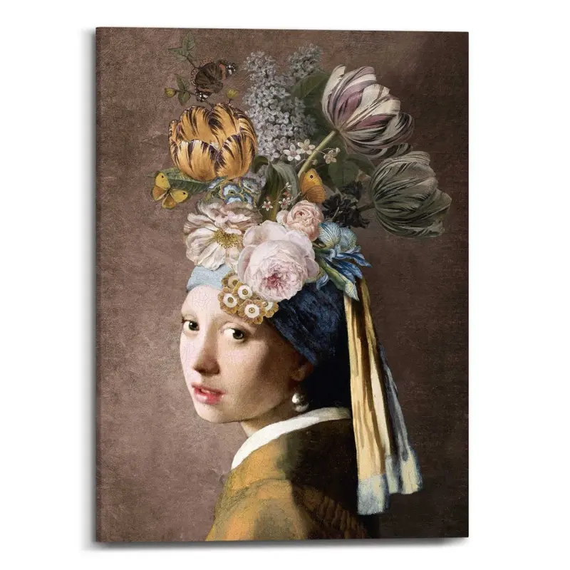 Schilderij Vermeer Bloemenmeisje met de Parel 70x50