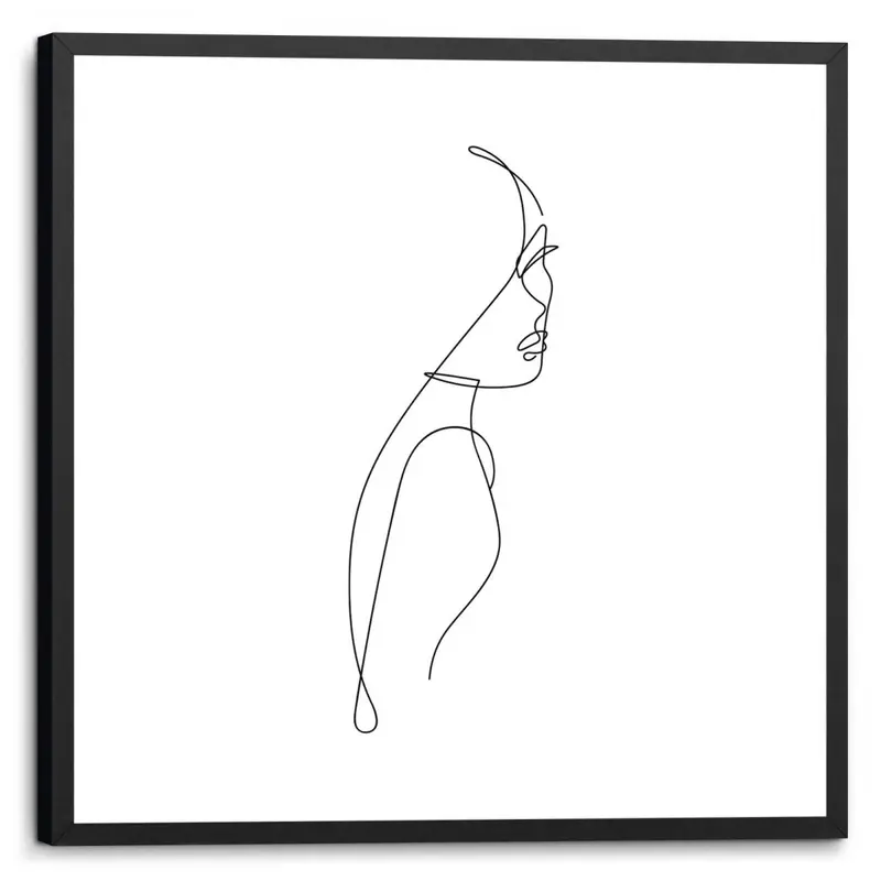 Schilderij Vrouwelijk silhouet 53x53