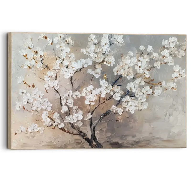 Schilderij Witte bloesem 90x60
