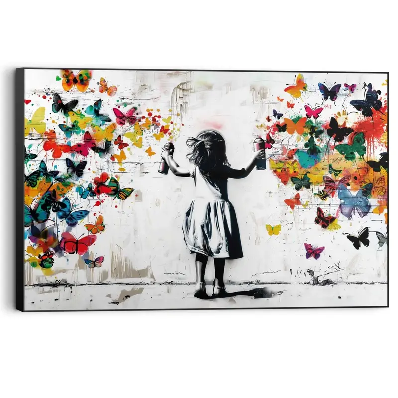 Schilderij Wolk van vlinders 60x90