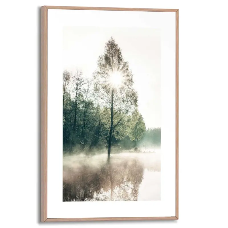 Schilderij Zon door de bomen 30x20
