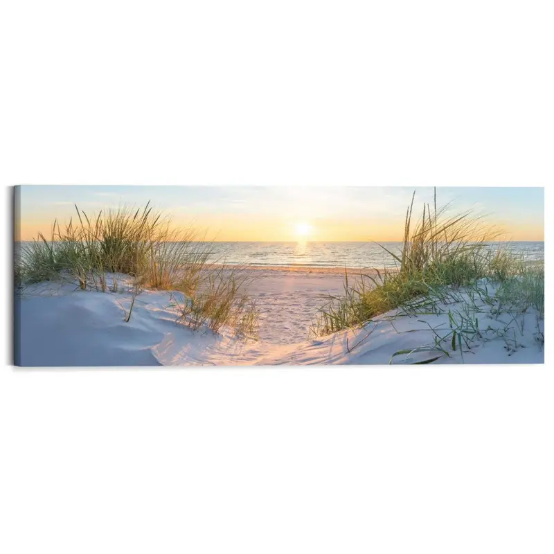 Schilderij Zonsondergang in de duinen 40x118