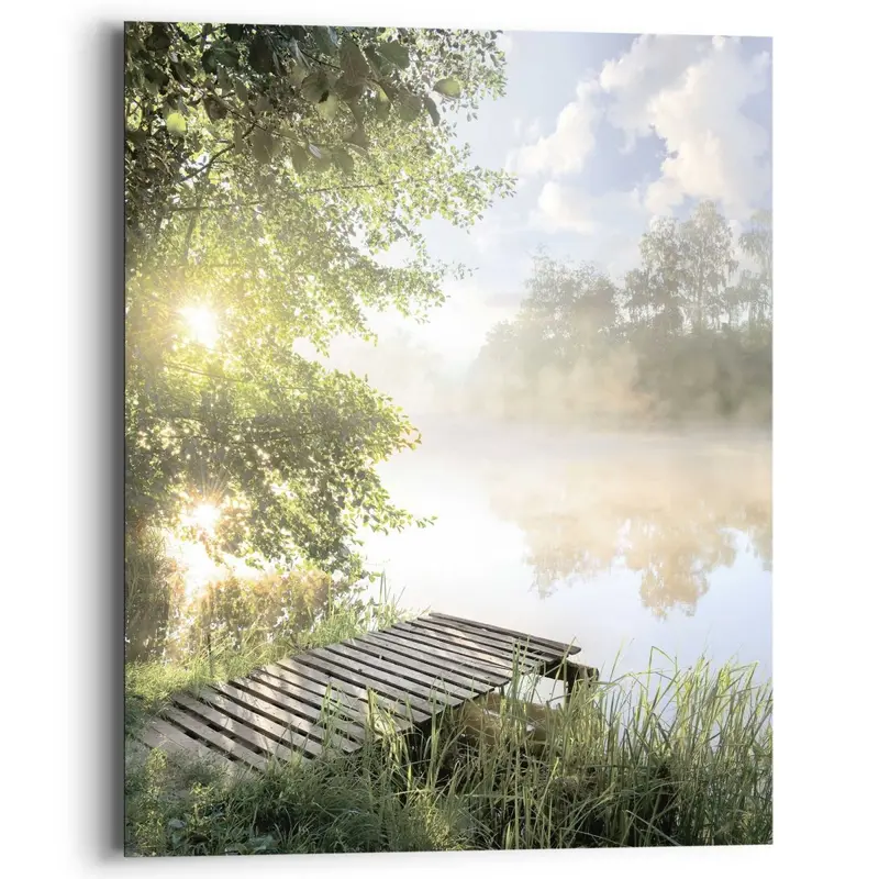 Schilderij Zonsopgang bij meer 50x40