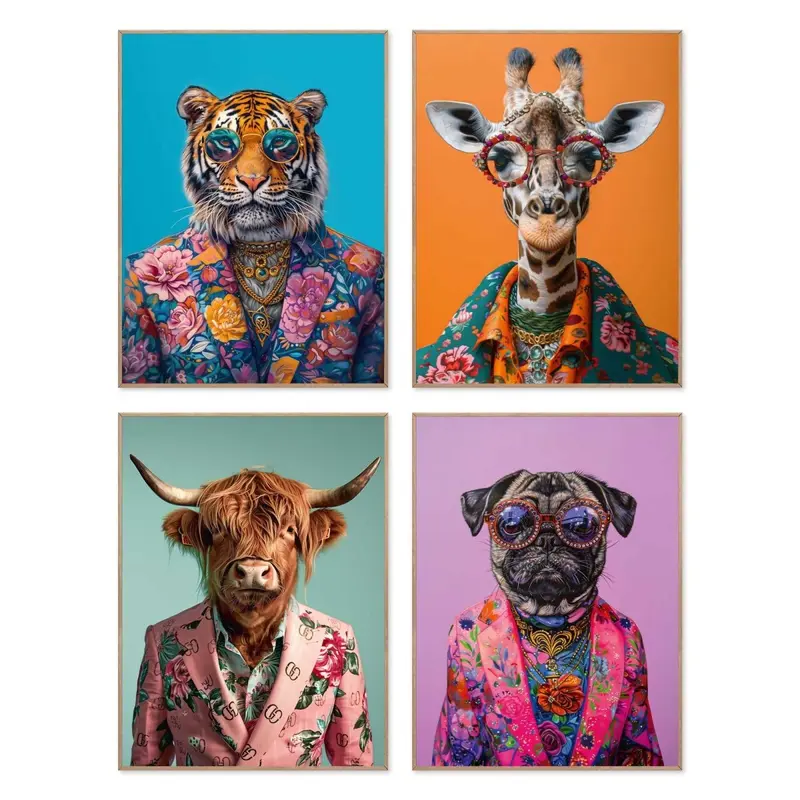 Schilderijen set Dandy Animals 40x30