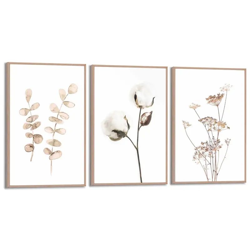 Schilderijen set Droogbloemen 30x20
