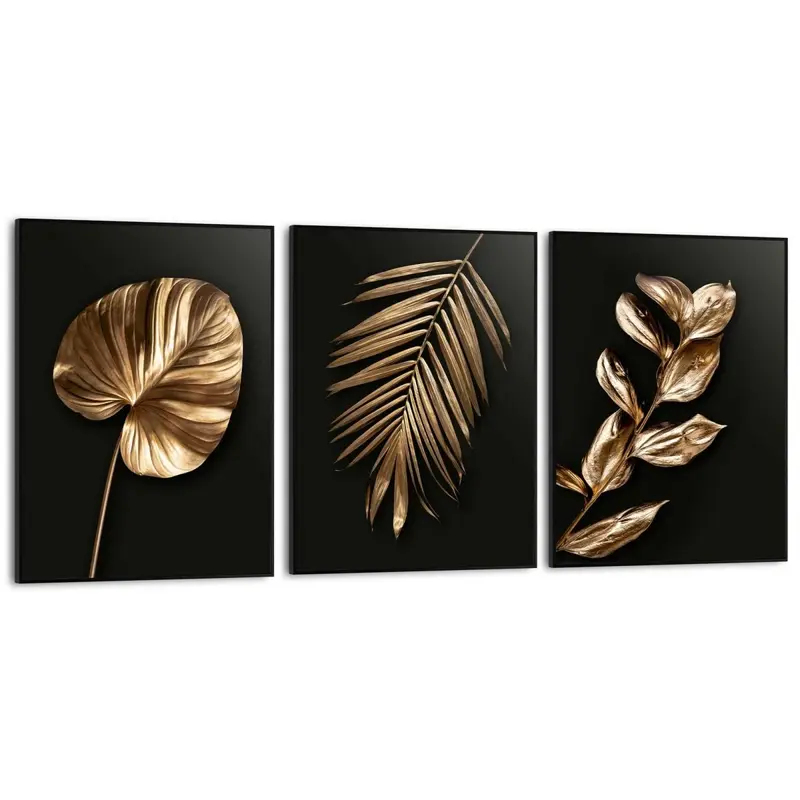 Schilderijen set Gold Black 40x30