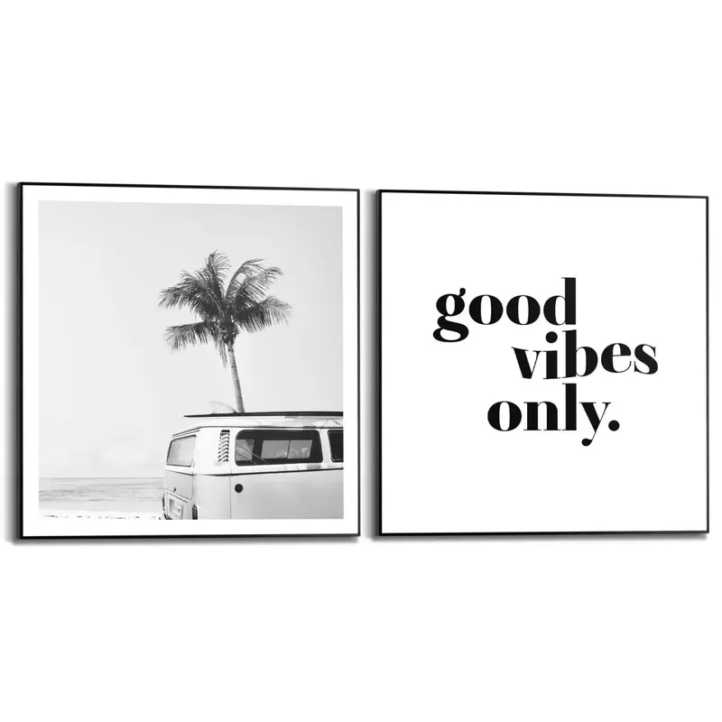 Schilderijen set Good Vibes 50x50