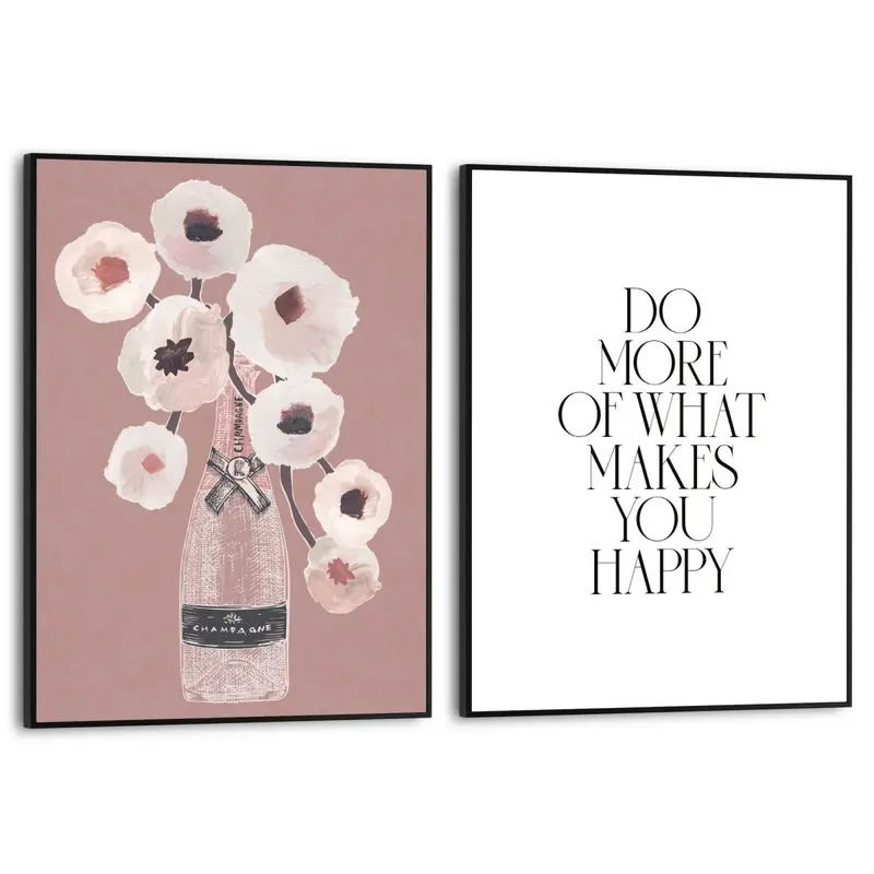 Schilderijen set Happiness Flowers