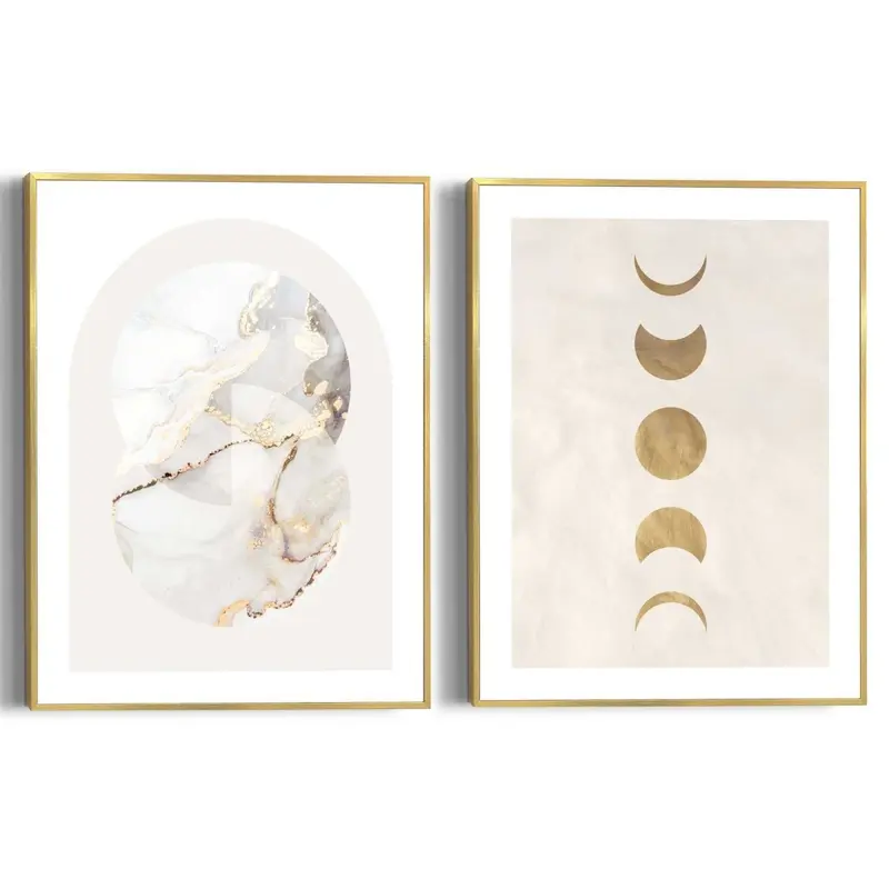 Schilderijen set Marble Gold