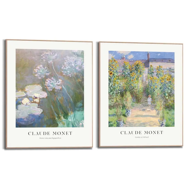 Schilderijen set Monet Garden Set 50x40