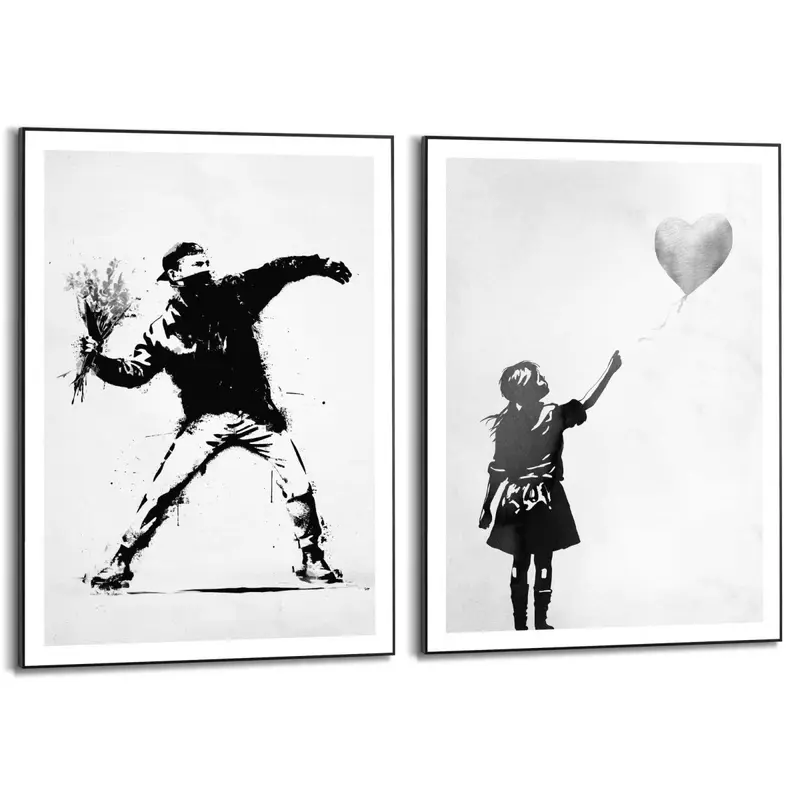 Schilderijen set Street Art Banksy 70x50