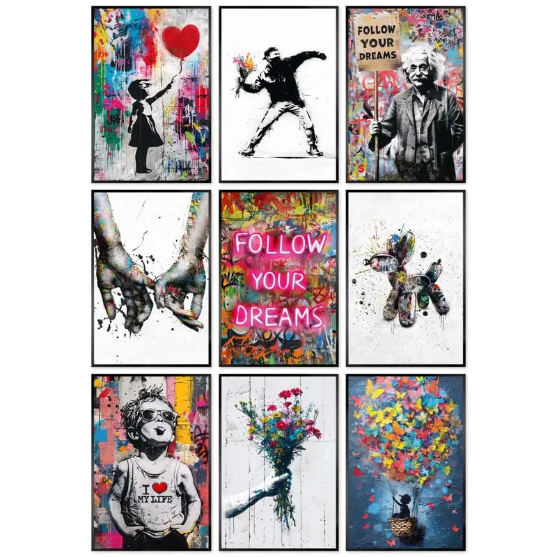 Schilderijen set Streetart Set 30x20