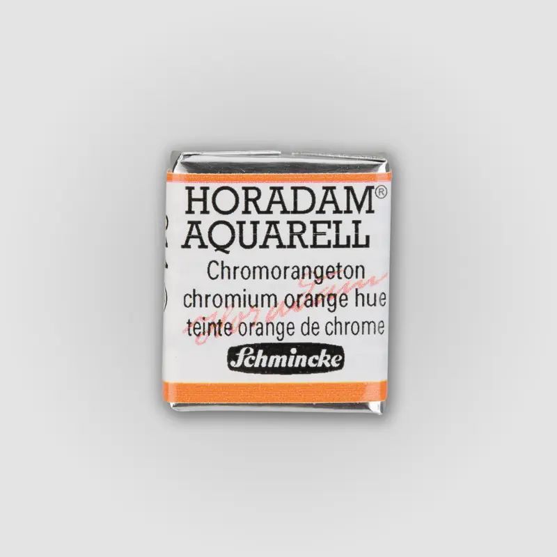 Schmincke Horadam Aquarelverf 214 Chromium Orange Hue half pan 2