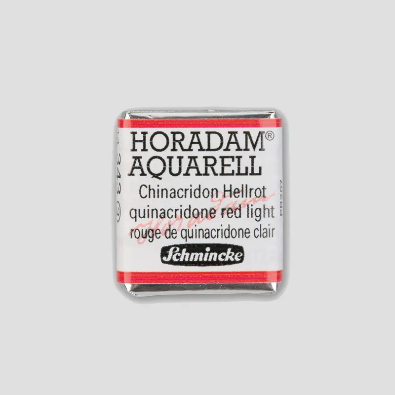 Schmincke Horadam Aquarelverf 343 Quinacridone Red Light half pan 3