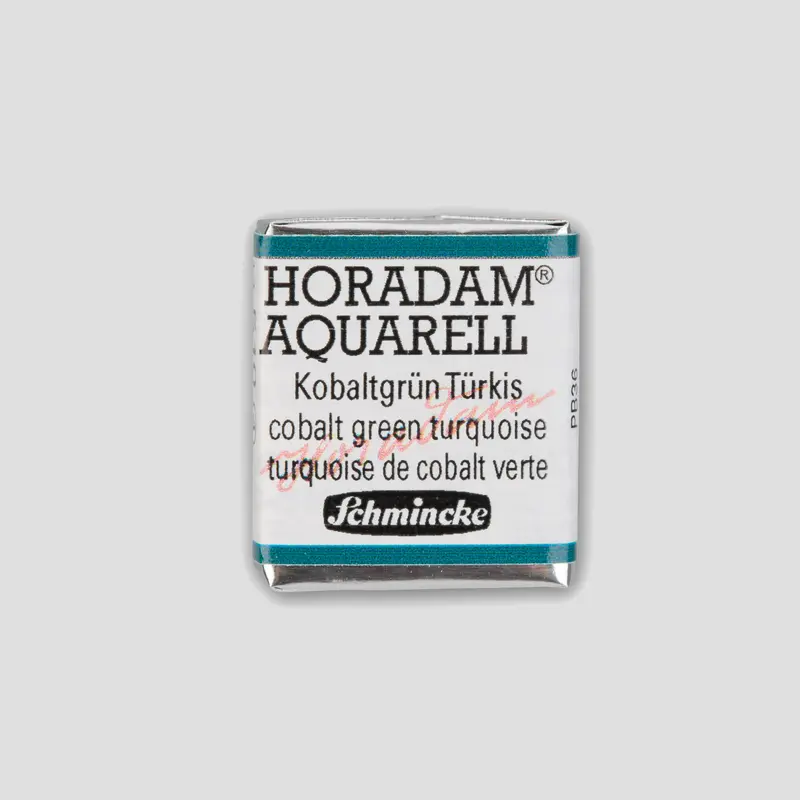 Schmincke Horadam Aquarelverf 510 Cobalt Green Turquoise half pan 4