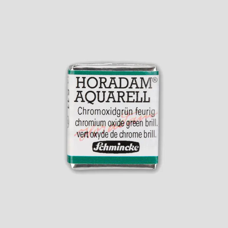 Schmincke Horadam Aquarelverf 511 Chromium Oxide Green Brilliant half pan 2