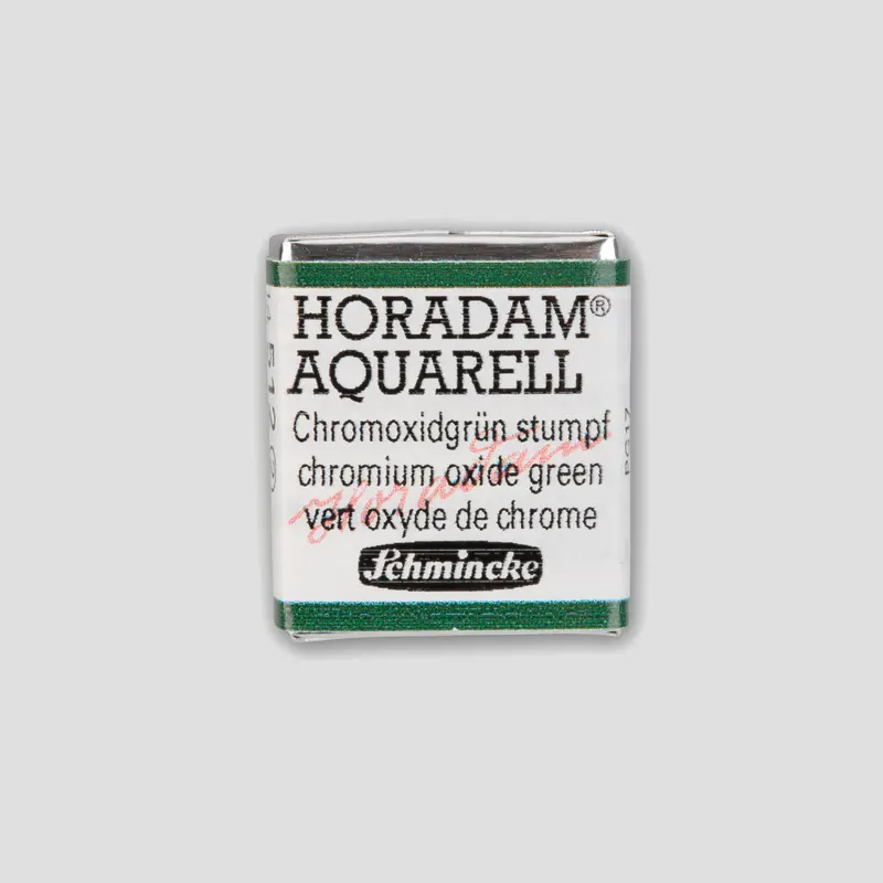 Schmincke Horadam Aquarelverf 512 Chromium Oxide Green half pan 2