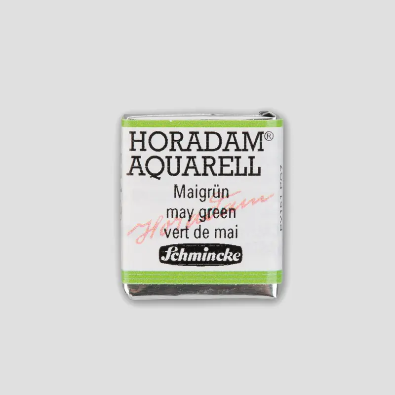 Schmincke Horadam Aquarelverf 524 May Green half pan 2