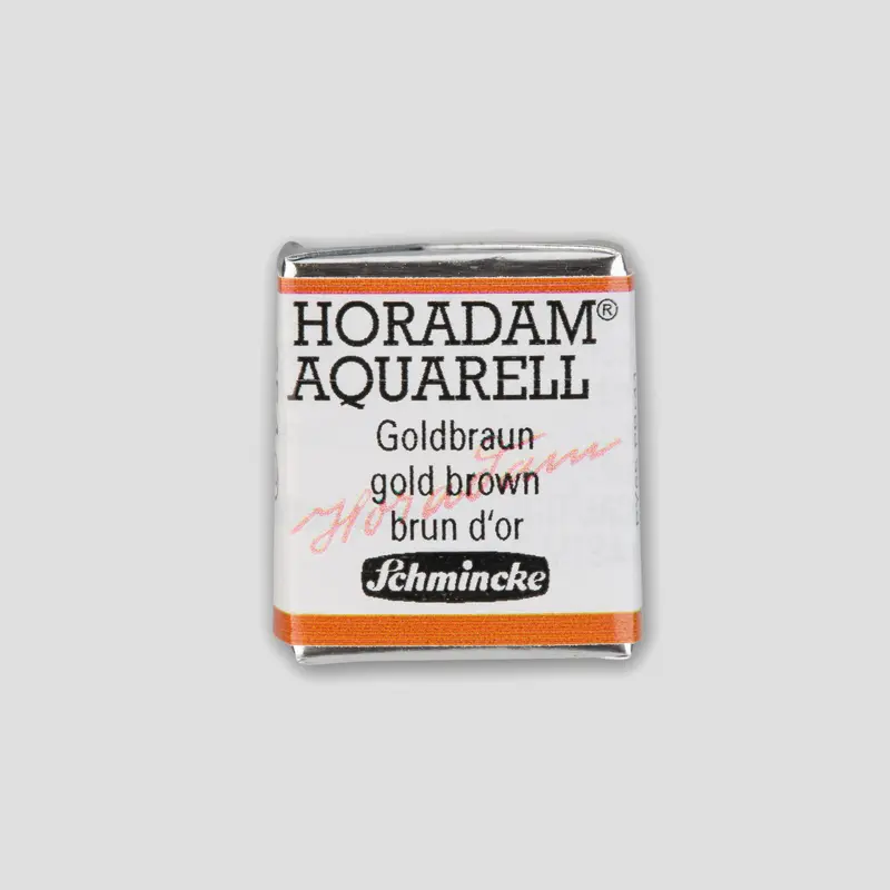 Schmincke Horadam Aquarelverf 654 Gold Brown half pan 2