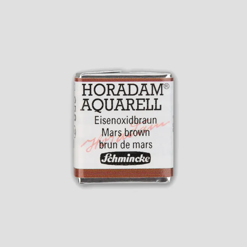 Schmincke Horadam Aquarelverf 658 Mars Brown half pan 2