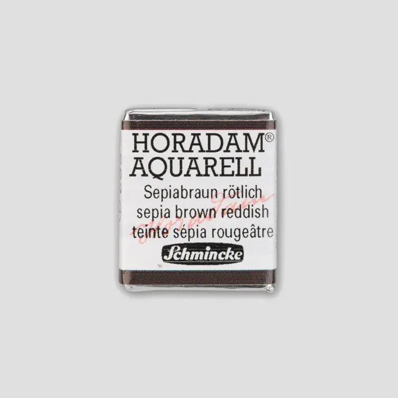 Schmincke Horadam Aquarelverf 662 Sepia Brown Reddish half pan 1