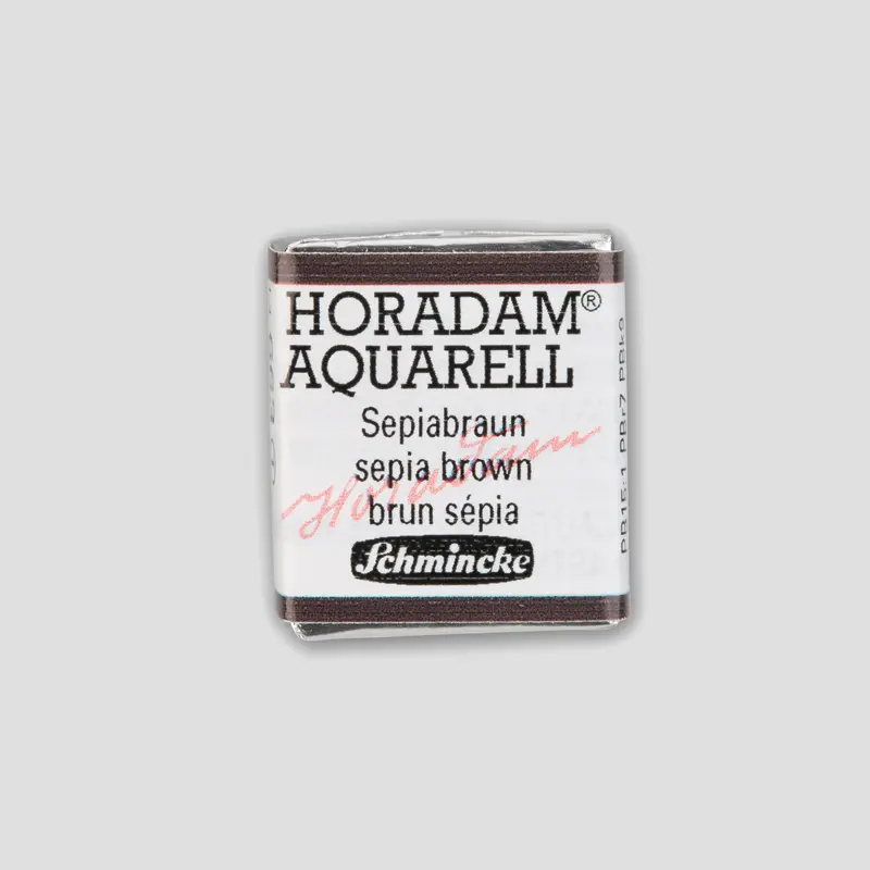 Schmincke Horadam Aquarelverf 663 Sepia Brown half pan 1