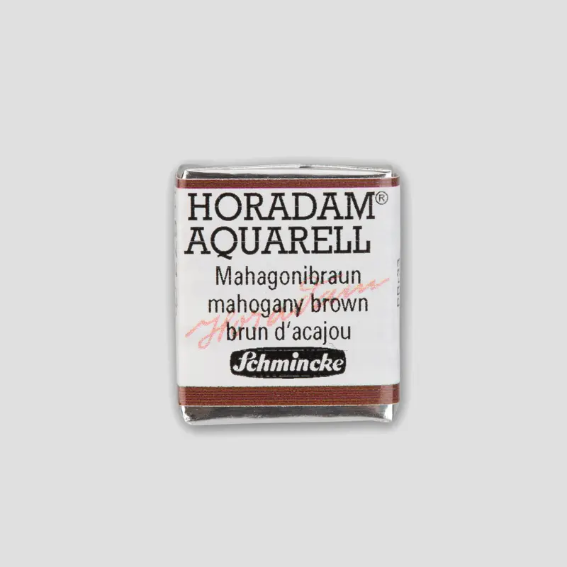 Schmincke Horadam Aquarelverf 672 Mahogany Brown half pan 2