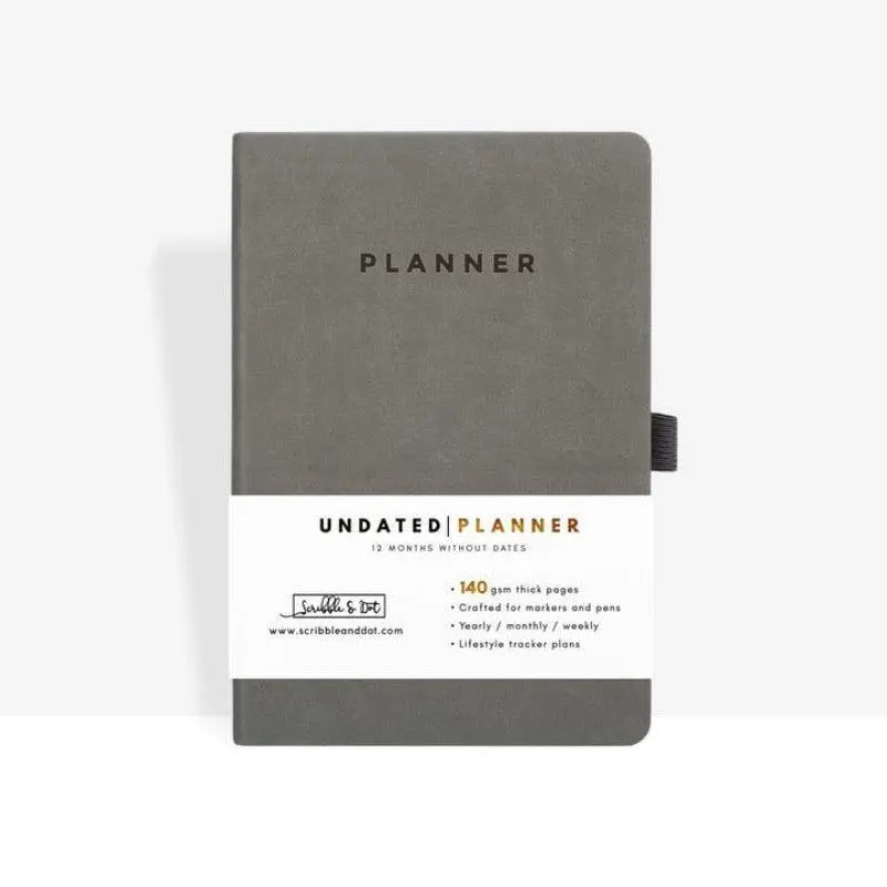 Scribble & Dot Ongedateerde Wekelijkse & Maandplanner | Grijs