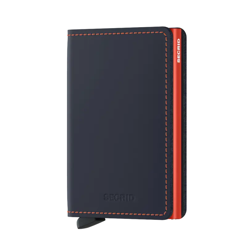Secrid Slimwallet matte night blue & orange