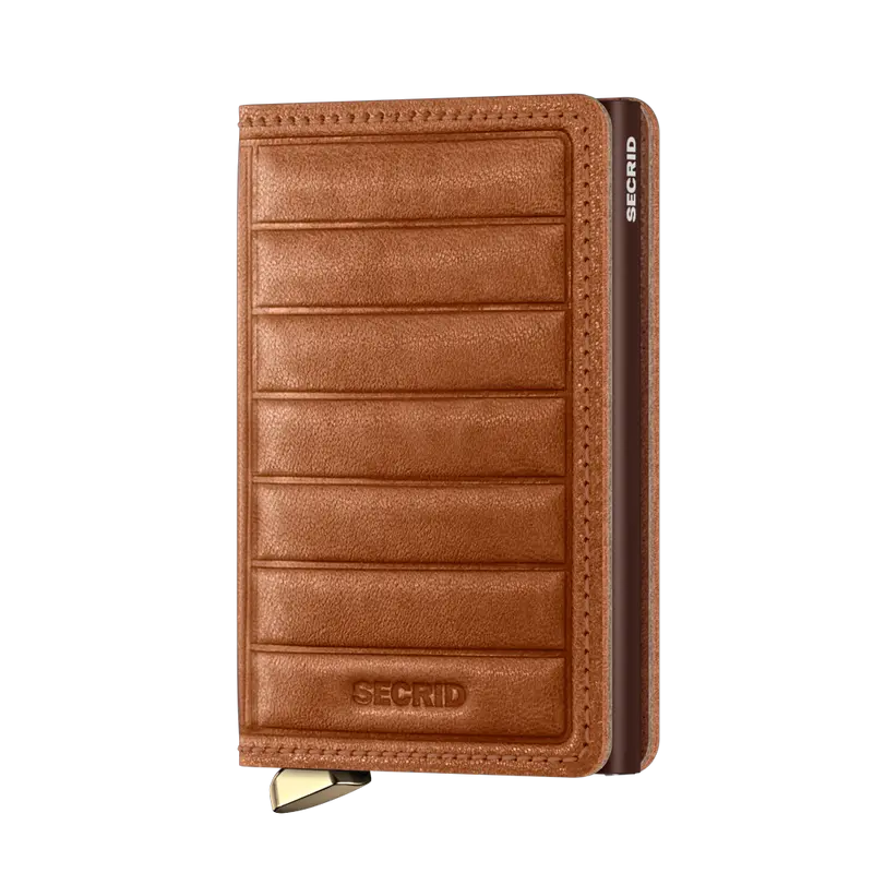 Secrid Slimwallet premium Emboss Lines cognac