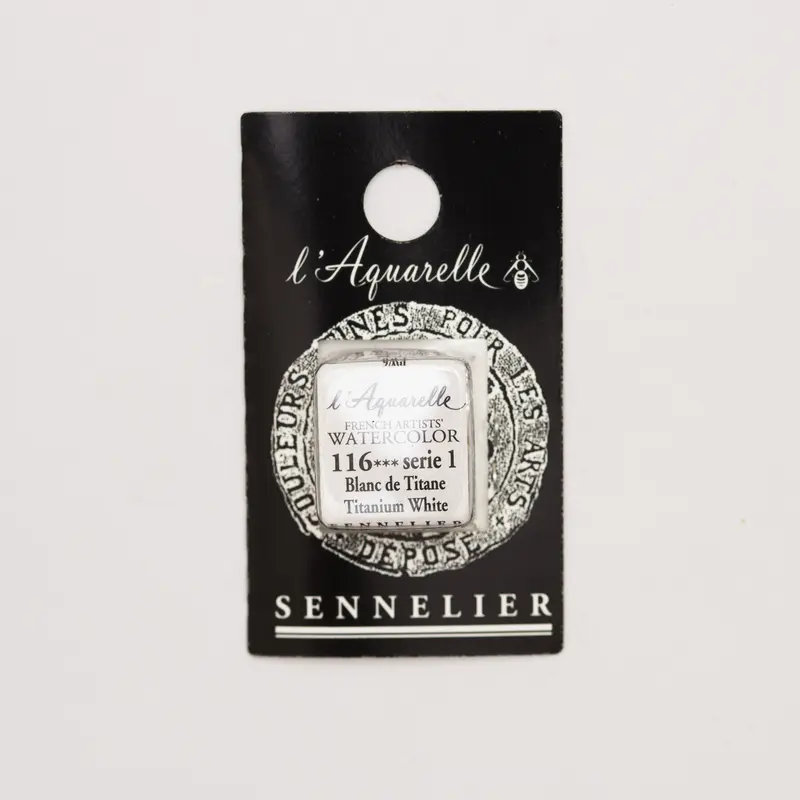 Sennelier l'Aquarelle 116 Titanium White half pan S1