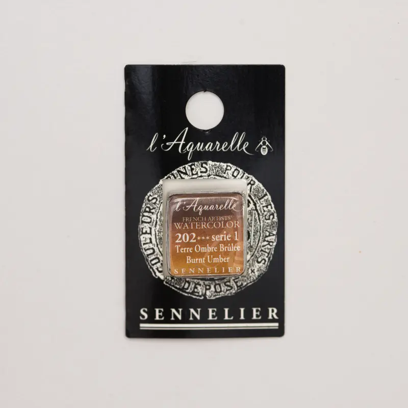 Sennelier l'Aquarelle 202 Burnt Umber half pan S1
