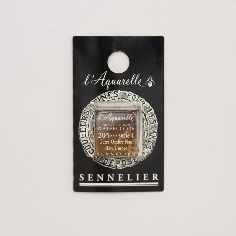 Sennelier l'Aquarelle 205 Raw Umber half pan S1