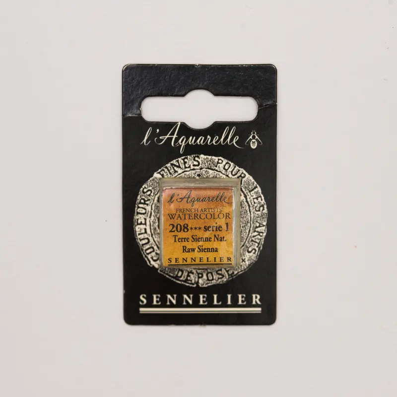 Sennelier l'Aquarelle 208 Raw Sienna half pan S1