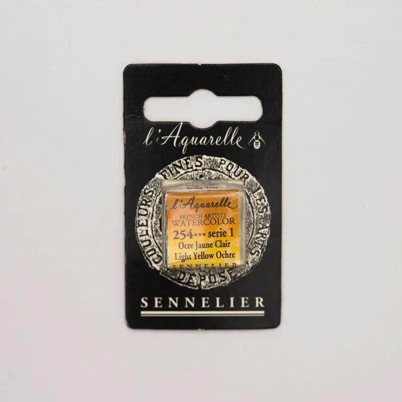 Sennelier l'Aquarelle 254 Light Yellow Ochre half pan S1